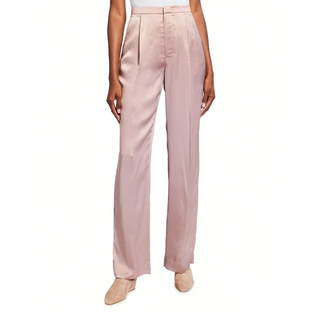 NWT Vince Liquid Shine Satin Trousers in Mauve Orchid US 0